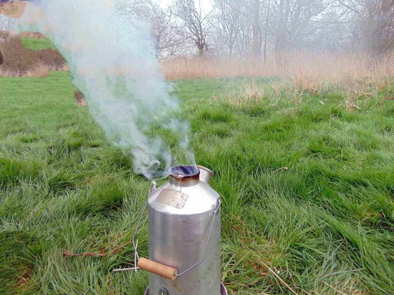 Picture of a boiling Kelly Kettle